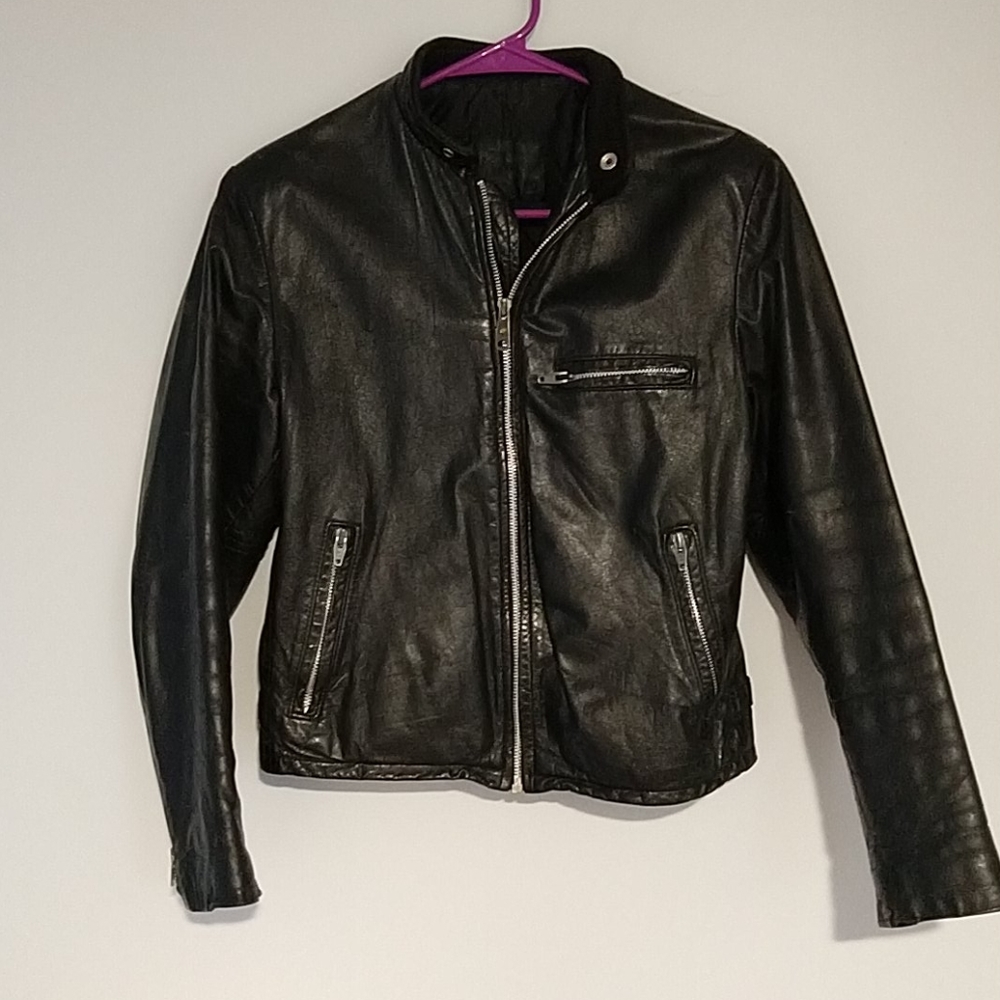 Vintage leather moto jacket